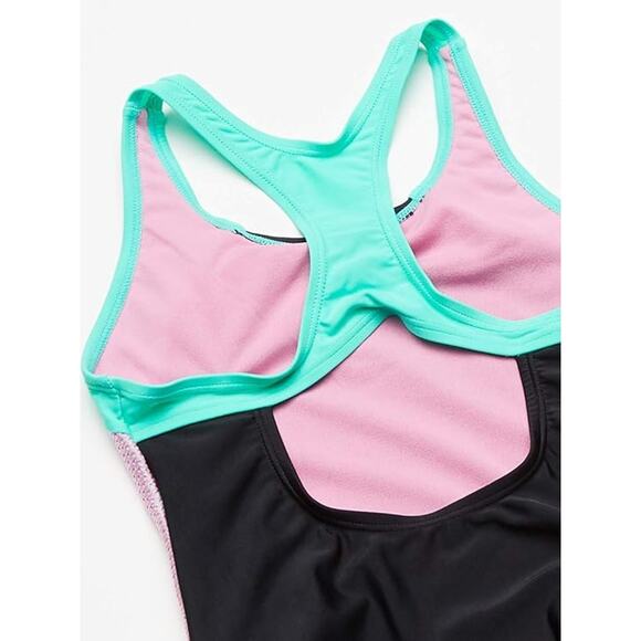 NEW Speedo Girl's Swimsuit One Piece Mesh Splice Thick Strap 10 - Picture 2 of 4